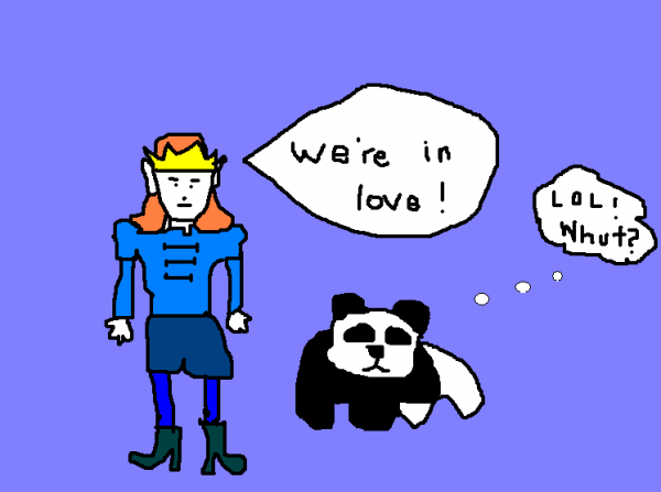 Elf Loves Panda Sketch By S.K. Bentley