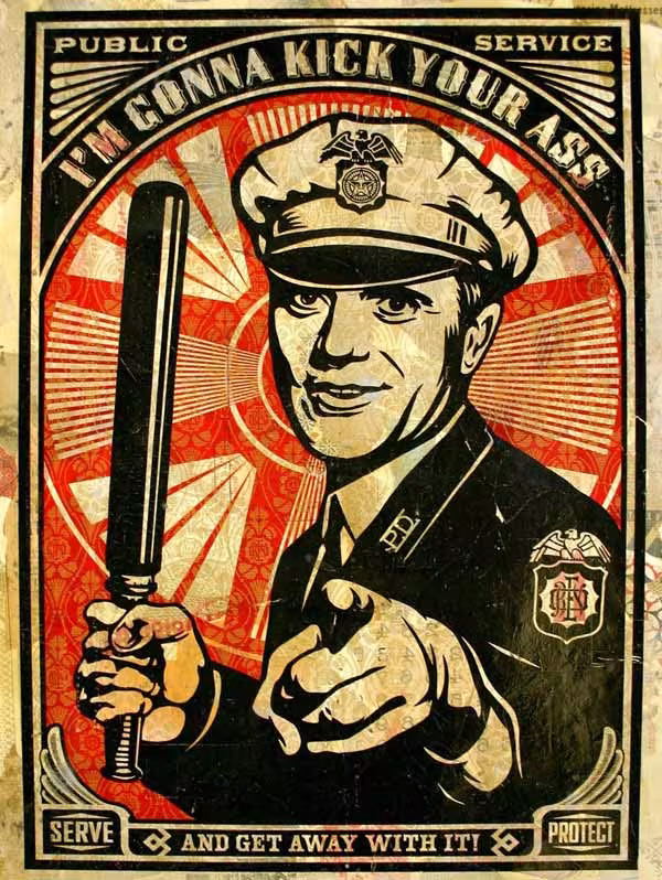 Shepard Fairey Rise Above Cop Copyright Poster Police